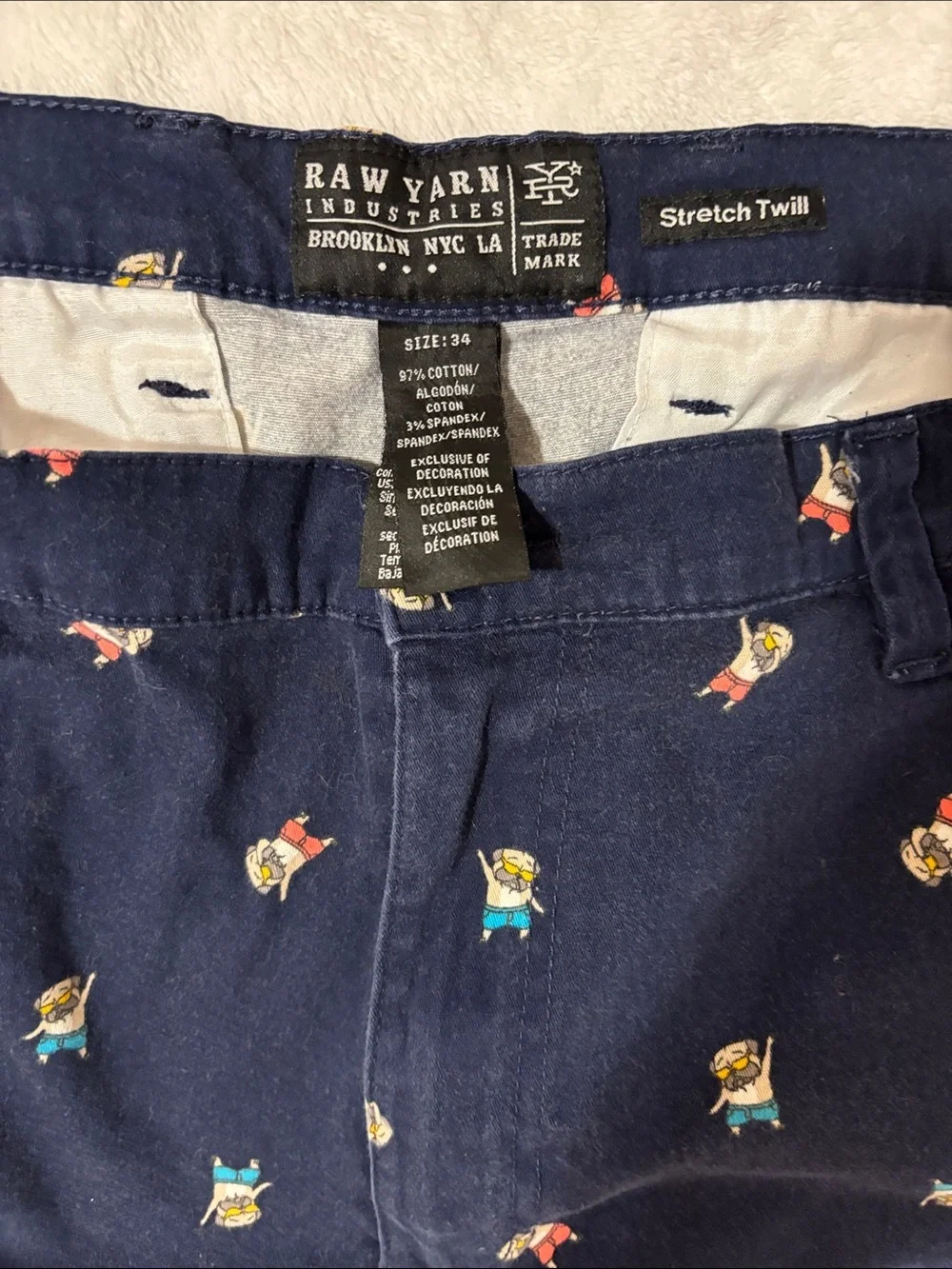 Navy Embroidered Novelty Men’s Shorts